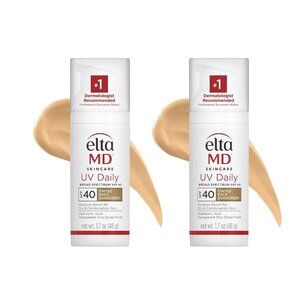 EltaMD UV Daily Face Sunscreen Moisturizer with Zinc Oxide 05 Tinted (2 Pack)